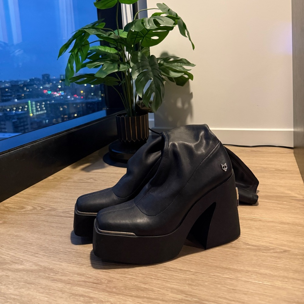 Naked Wolfe Black Platform Heels
